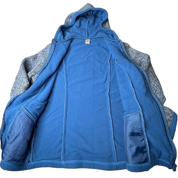 PRANA Wool Blend Knit Hooded Zip Sweater Jacket Fleece Lined Women's Size M - Picture 8 of 16
